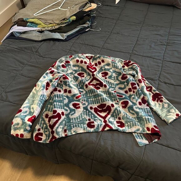 Fozfora Men's silk / velvet bomber jacket sized S/M / used but in perfect shape - Picture 2 of 2